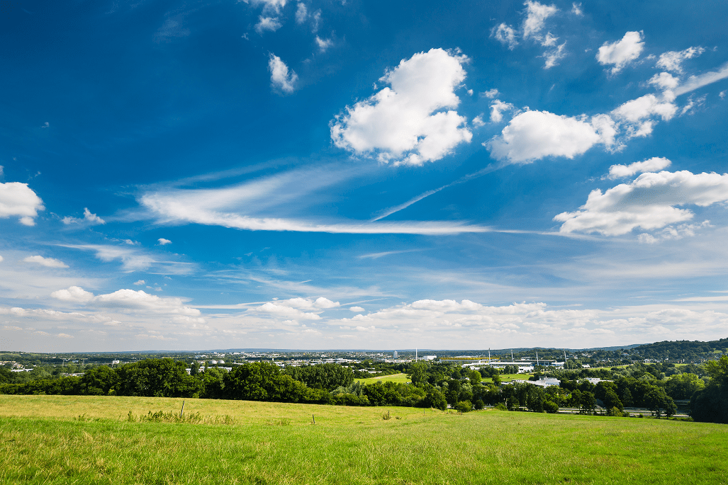 blue sky in the countryside