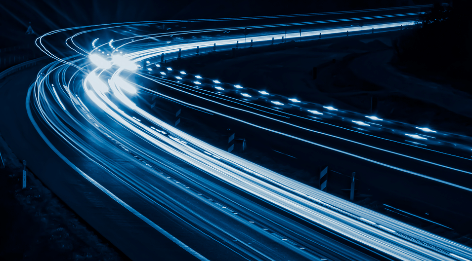 timelapse of road at night