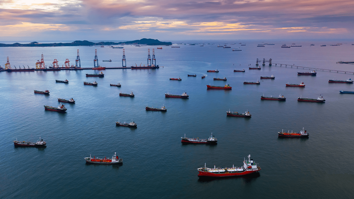 boats at port in the evening
